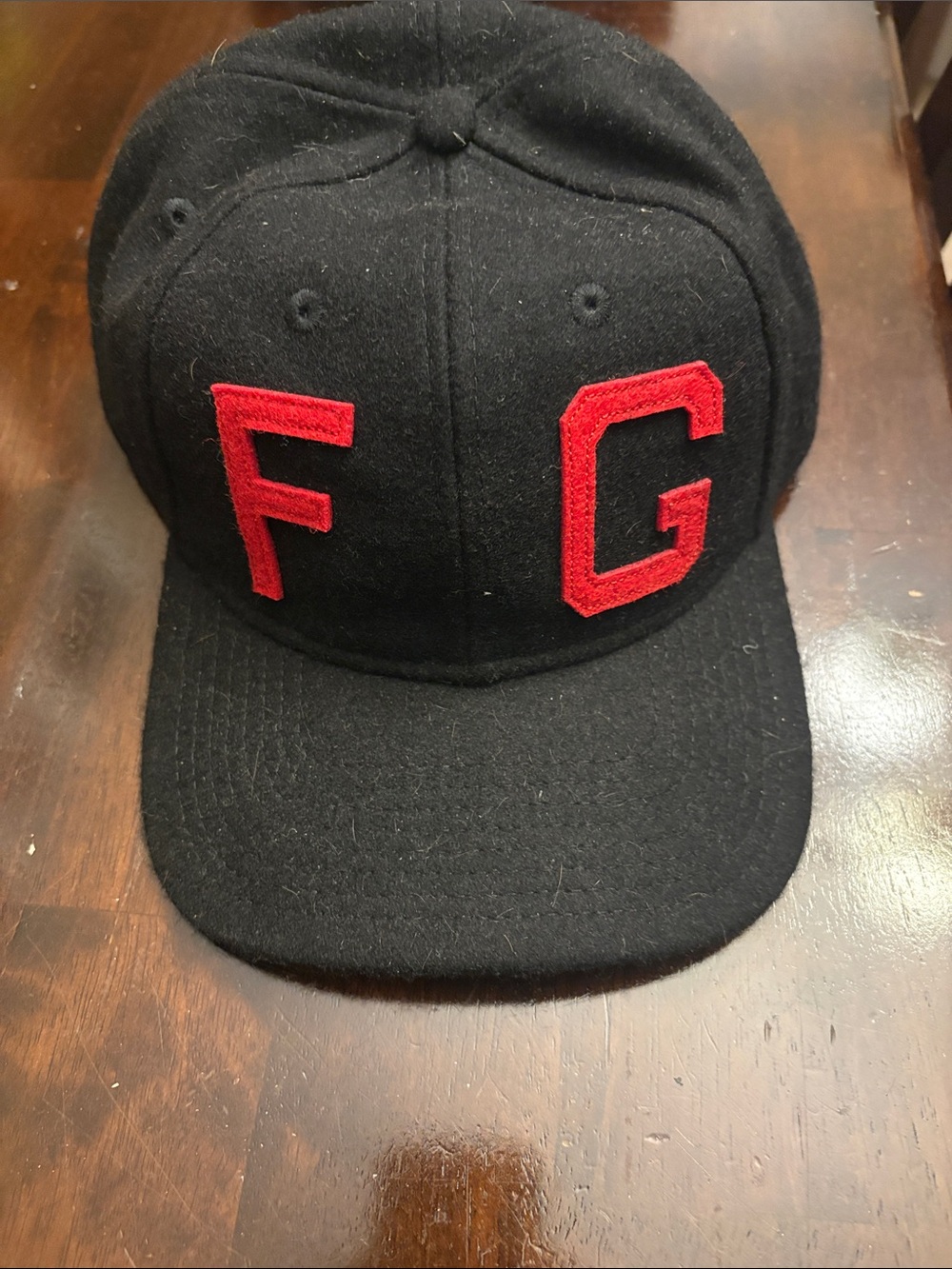 New Era Black Baseball Cap with Red FG Embroidery